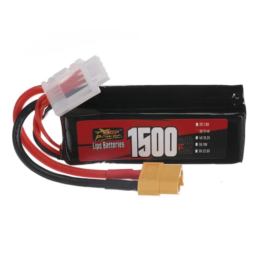 ZOP Power 3S 11.4V 1500mAh 60C 17.1Wh LiPo Battery XT60 Plug for RC Drone FPV Racing