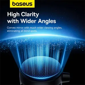 Baseus 360 Car Backseat Rear View Mirror with Safety Hammer Full Vision Wide Angle Get Off Safety Assistant Waterproof Auto Rearview Mirror