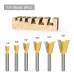 LAVIE 6pcs 6mm 1/4" Shank Dovetail Joint Router Bit Set 1/4" 3/8" 1/2" 5/8" 3/4" 7/8" Cutting Dia Wood Milling Cutter Tool for Making Boxes Drawers Chests