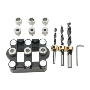 GANWEI Woodworking Self Centering Dowelling Jig 6/8/10mm Wood Tenon Drilling Locator Wooden Panel Splicing Dowel Hole Punch Positioner