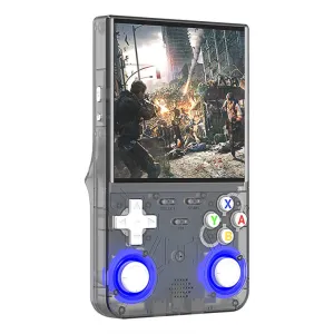 R36 Ultra 128G Open Source Handheld Game Console Built in 30000+Games 4-inch IPS Screen RK3326 Chip Dual 3D RGB Joysticks Retro Gaming Console Supports WiFi Multiplayer