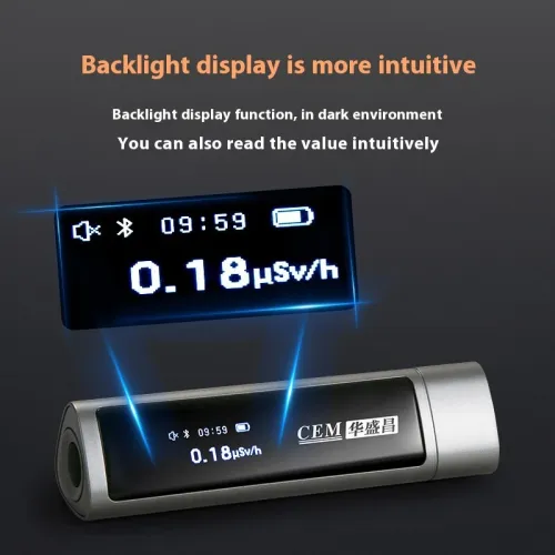 RM-180 Nuclear Radiation Detector Portable Geiger Counter X// Ray Radioactivity Tester Bluetooth Data Transmission Voice Alert  High Precision 0.01-10000 Sv/h Rechargeable Battery