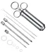 304 Meat Injector Stainless Steel BBQ Meat Injector Marinade Syringe 60ml with 3 Needles Kitchen Beef Gadget