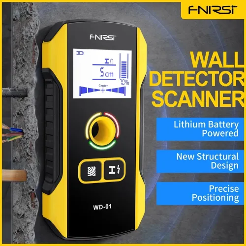 FNIRSI WD-01 Metal Detector Wall Scanner with Newly Designed Positioning Hole for AC Live Cable Wires Metal Wood Stud Find