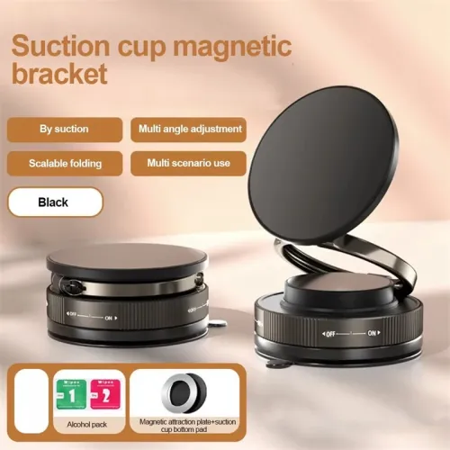 T28 Magnetic Mobile Phone Holder 360 Rotating Vacuum Suction Cup Strong Magnetic Adsorption Car Phone Mount Stand