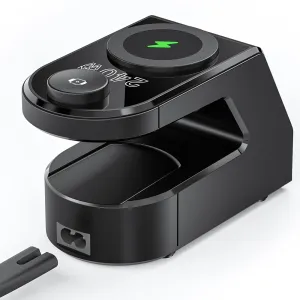 [GaN]Blitzwolf BW-FW10 240W 10-in-1 Wireless Alarm Clock Charger 2USB-A+4USB-C PD3.1/3.0 QC4.0/3.0/2.0 PPS AFC SCP FCP Fast Charging Desktop Charging Station with Time Display and 2 Alarm Clocks EU Plug for iPhone 16 for Samsung for iPad  for Apple Watch