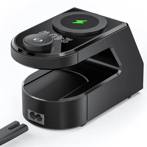 [GaN]Blitzwolf BW-FW10 240W 10-in-1 Wireless Alarm Clock Charger 2USB-A+4USB-C PD3.1/3.0 QC4.0/3.0/2.0 PPS AFC SCP FCP Fast Charging Desktop Charging Station with Time Display and 2 Alarm Clocks EU Plug for iPhone 16 for Samsung for iPad  for Apple Watch