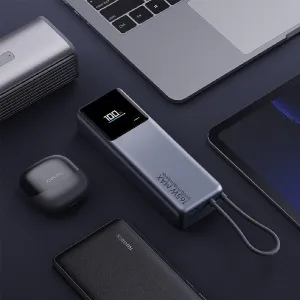 Xiaomi PB1165MI 165W 36Wh 10000mAh Power Bank Integrated USB-C Cable LED Display External Battery Power Supply with 2 Inputs & 2 Outputs Support PD2.0/3.0 QC2.0/3.0 PPS BC1.2 Apple2.4 Fast Charging for iPhone 17 16 Pro 15 14 13 Pro Max for Huawei Mate