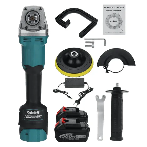 VIOLEWORKS 588VF 6 Speed 2 In 1 Cordless Angle Grinder Car Polisher Brushless Electric Angle Grinder Grinding Machine Fit Makiita