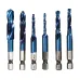 6Pcs M3-M10 1/4 Inch Hex Shank Metric Thread Blue Nano Coated HSS Drill and Tap Bits Screw Tap