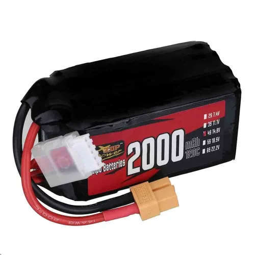 ZOP Power 14.8V 2000mAh 120C 4S LiPo Battery XT60 Plug for RC Drone