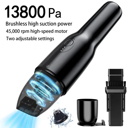 Portable Handheld Cordless Car Vacuum Cleaner High Powerful Suction 4000mAh Large Capacity Battery Lightweight Compact Design Mini Dust Collector