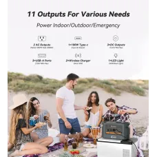 UDirect FlashFish QE02UP1200W 1008Wh Portable Power Station LiFePO4 Lithium Battery Support in Solar Panels Backup Power Home Energy Storage Outdoor Camping Power Generator