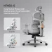 NEWTRAL NT002 Ergonomic Office Chair with Footrest High Back Desk Chair with Unique Adjustable Lumbar Support Backrest Seat Depth Adjustment Tilt Function 4D Armrest Recliner Chair for Home Office
