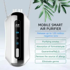 Portable Neck Hanging Air Purifier Air Freshener 700mAh Small Air Ionizer Air Filter Mini Dust Collector Remove Secondhand Smoke