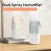 Tevorex 300ml Dual Sprayer Air Humidifier 2000mAh USB Rechargeable Battery Wireless Aroma Mist Maker Fogger Diffuser Light Umidificador