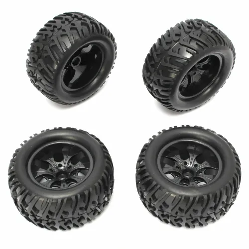 4PCS Wheel Rim & Tires HSP 1:10 Monster Truck RC Car 12mm Hub 88005
