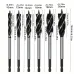 LAVIE 6PCS 6.35mm Shank Twist Bit Auger Drill Bits 4 Flutes Drilling Cut 10-20mm Cutting Diameter Carpenter Joiner Tool