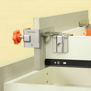 2pcs Adjustable Drawer Front Clamps Stainless Steel DIY Cabinet Assembly No Tools Needed Fits 10-30mm Panels Furniture Assembly