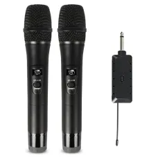 LEORY E8 2 Wireless Microphone VHF Professional Mic Transmitter Receiver DJ For Square Speaker Mixer Live Sound Card K Song Karaoke