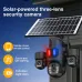 Three Lens 6MP HD Solar Powered Security Camera 5X Zoom PTZ Color Night Vision Red Blue Alarm Wireless WiFi Outdoor AI Human Detection Weatherproof Camera