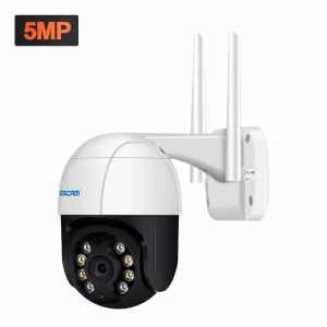 ESCAM QF518 5MP Pan/Tilt AI Humanoid Detection Auto Tracking Cloud Storage Waterproof WiFi IP Camera with Two Way Audio Night Vision