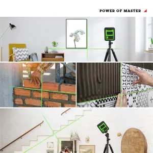 HILDA 2 Lines Green Laser Levels Mini Self Leveling 360 Horizontal Vertical Cross High-precision Gadgets for Carpet Hardwood Floor