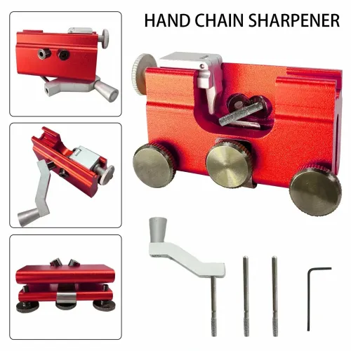Aluminum Chainsaw Sharpener Portable Chain Saw Chain Saw Sharpener Sharpener with 2pcs Stone Grinders Drill Sharpener