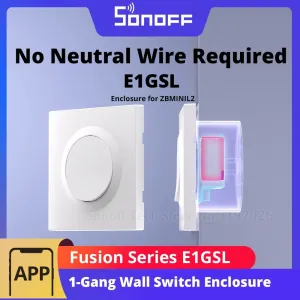 SONOFF E1GSL 1-Gang Wall Switch Enclosure No Neutral Wire Required Ultra-Slim PC Material Clip-on Installation Enclosure for ZBMINIL2