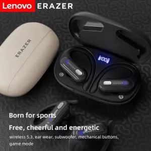 LENOVO ERAZER XT60Pro TWS Earbuds bluetooth 5.4 Earphone 10mm Lagre Dynamic AAC Audio DNS Call Noise Cancelling Digital Display 24H Playback Dual Mode Low Game Latency Earhooks Headphones