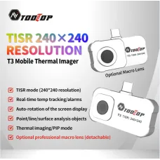 AV TOOLTOP T3 Thermal Imaging Camera 96x96 Resolution -20C to 550C Compact Portable Android Compatible Professional Temperature Measurement