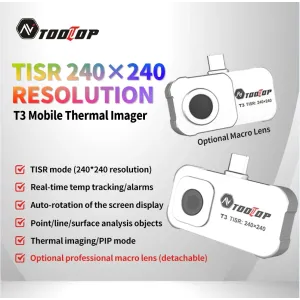 AV TOOLTOP T3 Thermal Imaging Camera 96x96 Resolution -20C to 550C Compact Portable Android Compatible Professional Temperature Measurement