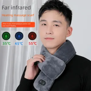 TENGOO USB Charging Warm Heating Scarf for Men Women 3 Gears Adjust Temperature Fleece Washable Electric Neck Wrap