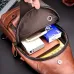 BULLCAPTAIN Mens Genuine Leather USB Charging Large Capacity Business Casual Chest Bag Shoulder Crossbody Bag