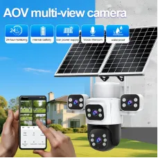 Guudgo 2MP+2MP+2MP+2MP Four Lens Solar Camera 5X Zoom 4G AOV Outdoor Security Camera 360 Degree Smart Night Vision Waterproof Camera