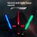 2-in-1 Metal Laser Sword with Hit Sound Seven Color Lights Rechargeable Perfect for Cosplay and Role-play