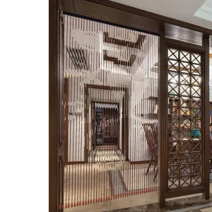 90x195cm 41 Line Wooden Bead Curtain Non-toxic Fly Screen For Porch Bedroom Living Room Bathroom