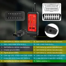 WOYO CTB007 16Pin 75cm /150cm Cable OBD2 Diagnostic Tool 12V 24V Socket Tester Box