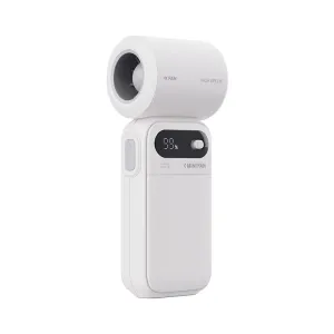 5-blade 100 Speed Handheld Turbine Electric Fan High Speed Outdoor Cooling High Wind Power Turbo Fan Small Fan Portable Smart Display Mini Fan