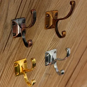 Retro Zinc Alloy Mount Hooks Towel Clothes Hat Coat Hanger for Door Wall