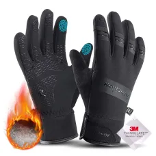XANE3M Thick Winter Cycling Gloves for Men Women Waterproof Touchscreen Fleece Warm Motorcycle Gloves for Outdoor Sports