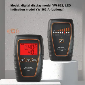 Handheld EMF Tester Portable Electromagnetic Radiation Detector Electromagnetic Radiation Intensity Measurement Instrument with Beep Alarm and Low Battery Indication Functions