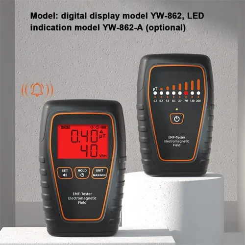 Handheld EMF Tester Portable Electromagnetic Radiation Detector Electromagnetic Radiation Intensity Measurement Instrument with Beep Alarm and Low Battery Indication Functions