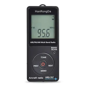 HRD HRD-767 Aviation Band Radio Stereo 400mAh Lithium Battery Digital Display AM/FM/AIR Bands Portable