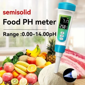 A03R PH Food PH Meter Detector PH-012 PH Meter Backlight LCD Digital Water Quality Tester Pen Temperature Meter 0.00-14.00ph