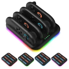 JYS JYS-NS2303 Switch2 Joy-Con 4 in 1 Charging Dock Type-C Fast Charging LED Indicators RGB Lighting Left and Right Handle Charger Stand Gaming Accessories