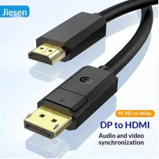 Jasoz A121 DP0 to HDMI0 Cable 4K 30Hz Gold-Plated Connector Shielded Design Audio Video Sync Texas Instruments Chip Multiple Modes Support