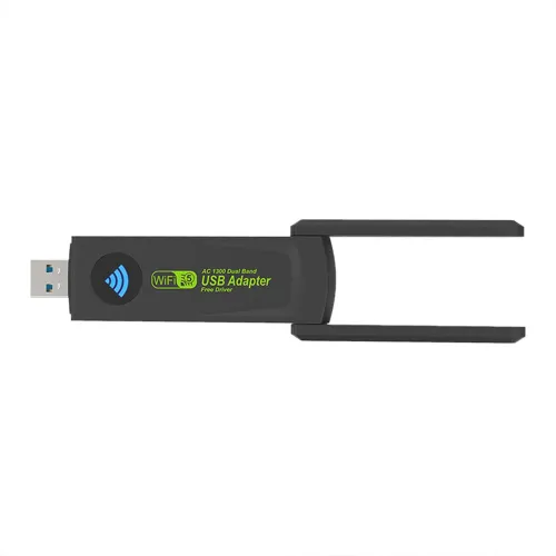 1300Mbps 2.4G/5G Dual Band USB3.0 WiFi Adapter Wifi Dongle USB Network Card Free Driver with External High Gain Dual Antenna for PC Laptop Computer