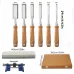 High Carbon Steel Woodworking Chisel Set 8pcs Ergonomic Wooden Handle Sharp Blade Widths 10-38mm Professional Wood Carving Tools