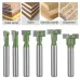 6PCS 1/4 Inch 6mm Shank Keyhole Router Bits Set T Track T-Slot Bolts Router Bit Set 1/4 & 5/16 & 3/8 & 9/16 & 1/2 & 5/8 Inch Blade Diameter